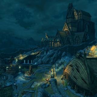 Skyrim night wallpaper