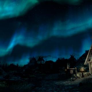 Skyrim night wallpaper