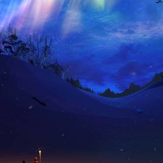 Skyrim night wallpaper