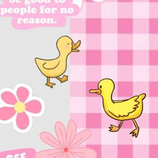 Pink duck wallpaper