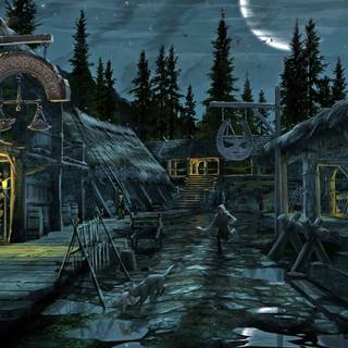 Skyrim night wallpaper