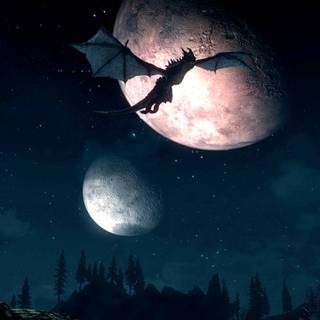 Skyrim night wallpaper
