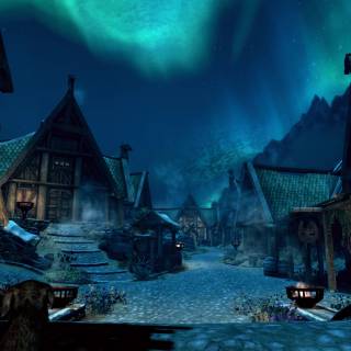 Skyrim night wallpaper