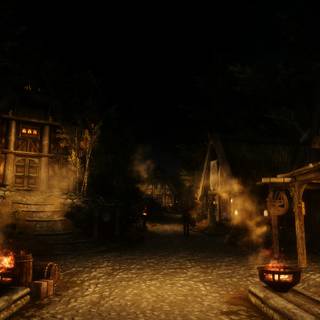 Skyrim night wallpaper