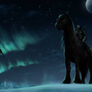 Skyrim night wallpaper