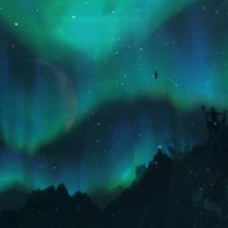 Skyrim night wallpaper