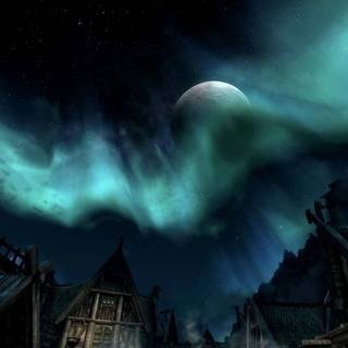 Skyrim night wallpaper
