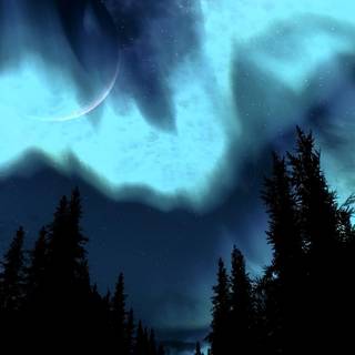Skyrim night wallpaper