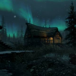 Skyrim night wallpaper