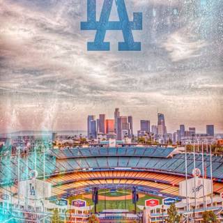 LA Dodgers logo wallpaper