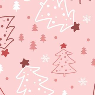 Preppy Christmas pink wallpaper