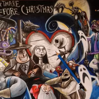 The Nightmare Before Christmas collage wallpaper