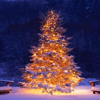 Outside Christmas tree wallpaper