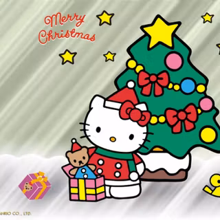 Christmas Sanrio desktop wallpaper