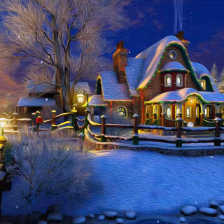 Christmas oil painting wallpaper