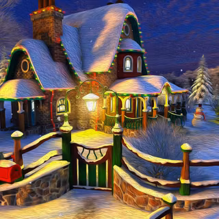 Christmas oil painting wallpaper