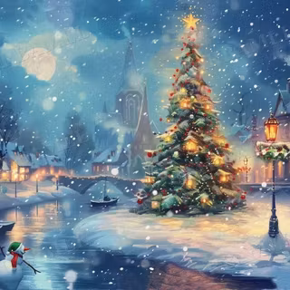 Christmas oil painting wallpaper