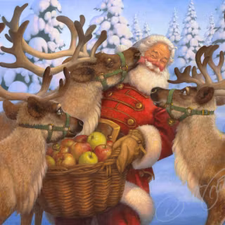 Christmas oil painting wallpaper