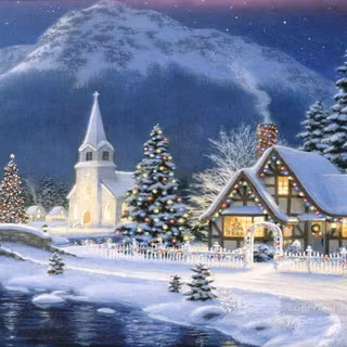 Christmas oil painting wallpaper
