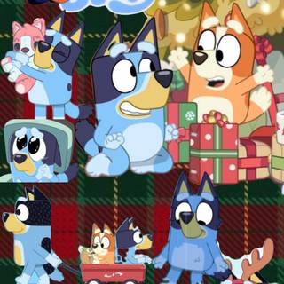 Bluey and Bingo Christmas wallpaper
