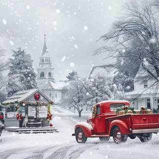 Christmas oil painting wallpaper