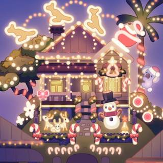 Bluey and Bingo Christmas wallpaper