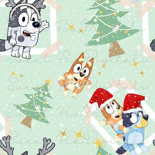Bluey and Bingo Christmas wallpaper