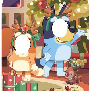 Bluey and Bingo Christmas wallpaper