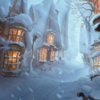 Winter cartoon PC wallpaper