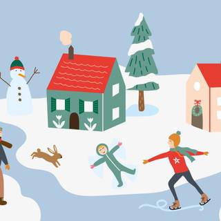 Winter cartoon PC wallpaper