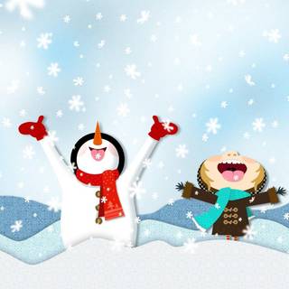 Winter cartoon PC wallpaper