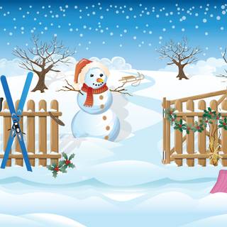 Winter cartoon PC wallpaper