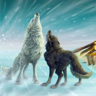 Winter cartoon PC wallpaper