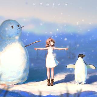 Winter cartoon PC wallpaper