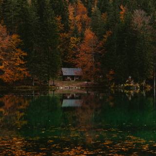Autumn lake aesthetic wallpaper
