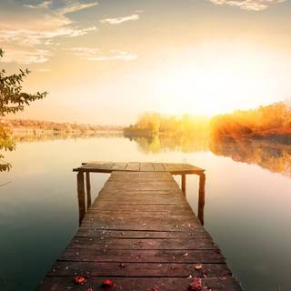 Autumn lake aesthetic wallpaper