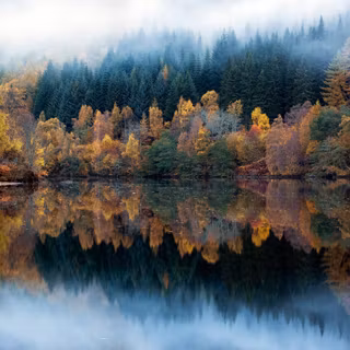 Autumn lake aesthetic wallpaper