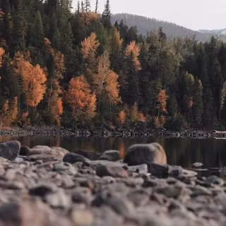 Autumn lake aesthetic wallpaper