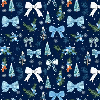 Preppy blue Christmas wallpaper