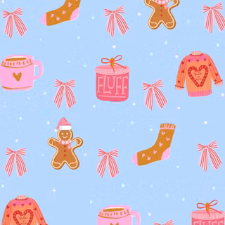 Preppy blue Christmas wallpaper