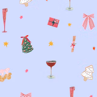 Preppy blue Christmas wallpaper
