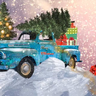 Vintage Christmas tree wallpaper