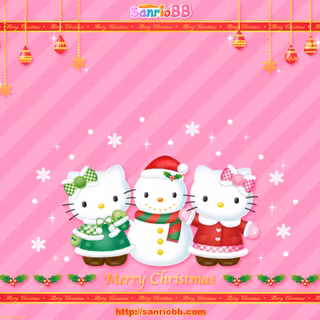 Pink Christmas Hello Kitty wallpaper