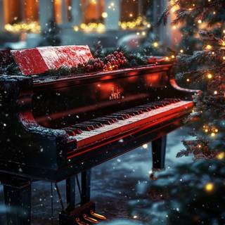 Piano Christmas wallpaper