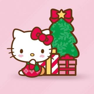 Pink Christmas Hello Kitty wallpaper