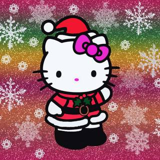 Pink Christmas Hello Kitty wallpaper