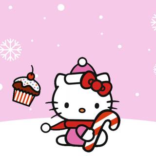 Pink Christmas Hello Kitty wallpaper