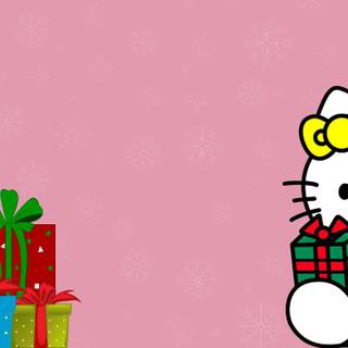 Hello Kitty Christmas pink wallpaper
