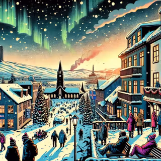 Iceland Christmas wallpaper