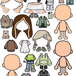 Toca Boca dress up wallpaper